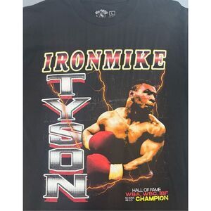 Iron Mike Tyson Boxing Short Sleeve Graphic Pullover T Shirt Mens Size L Black